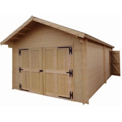 Garage En Bois Massif 24,23m² – Madriers 60mm – Habrita