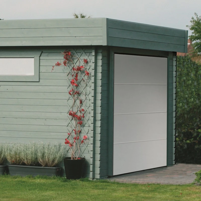 Garage Toit Plat 19,26m² Avec Porte Sectionnelle Motorisée Madriers 40mm SOLID – Image 2