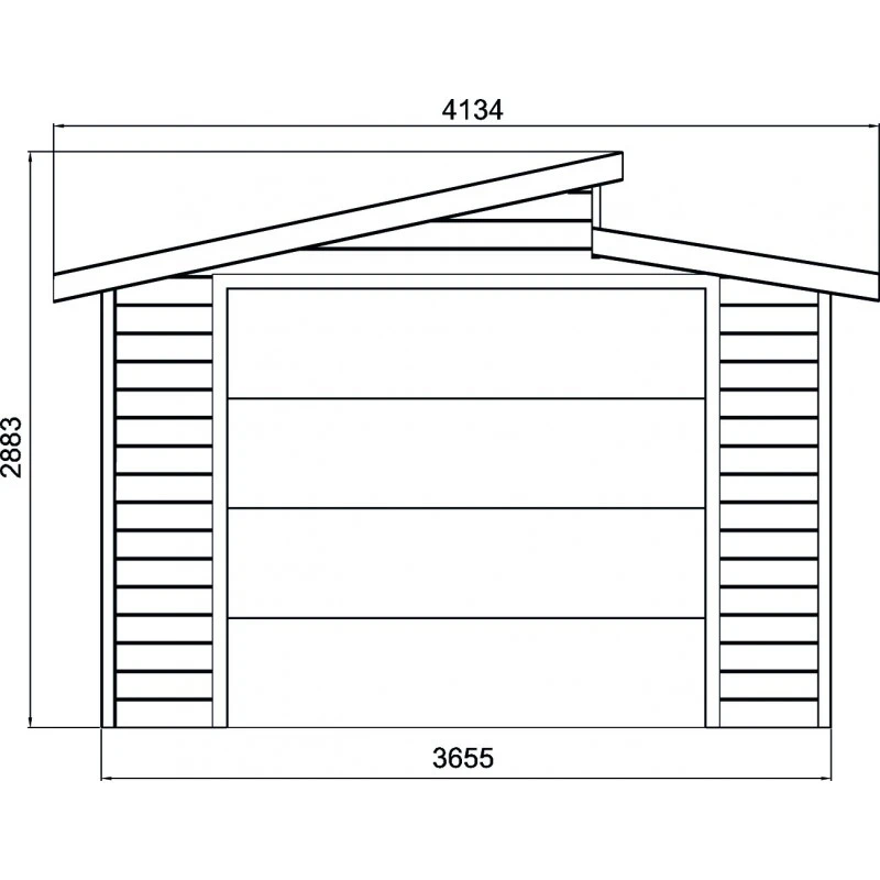 Garage Torino 20,91m² Avec Porte Sectionnelle Motorisée Madriers 28mm SOLID – Image 5