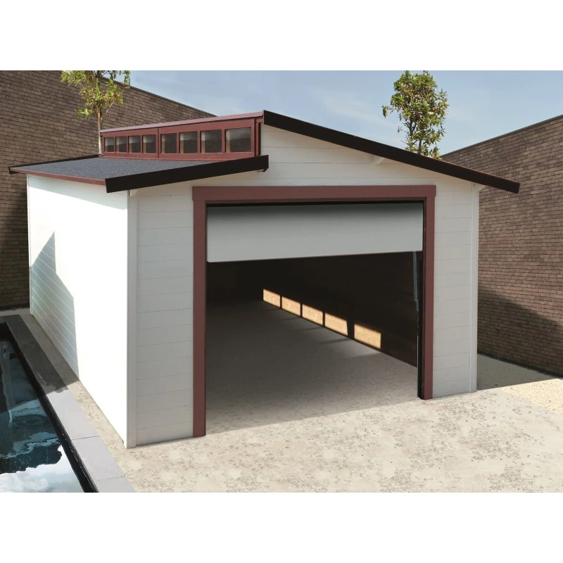 Garage Torino 20,91m² Avec Porte Sectionnelle Motorisée Madriers 28mm SOLID