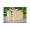 Garage Torino 20,91m² Madriers 28mm Avec Double Porte Battante - SOLID