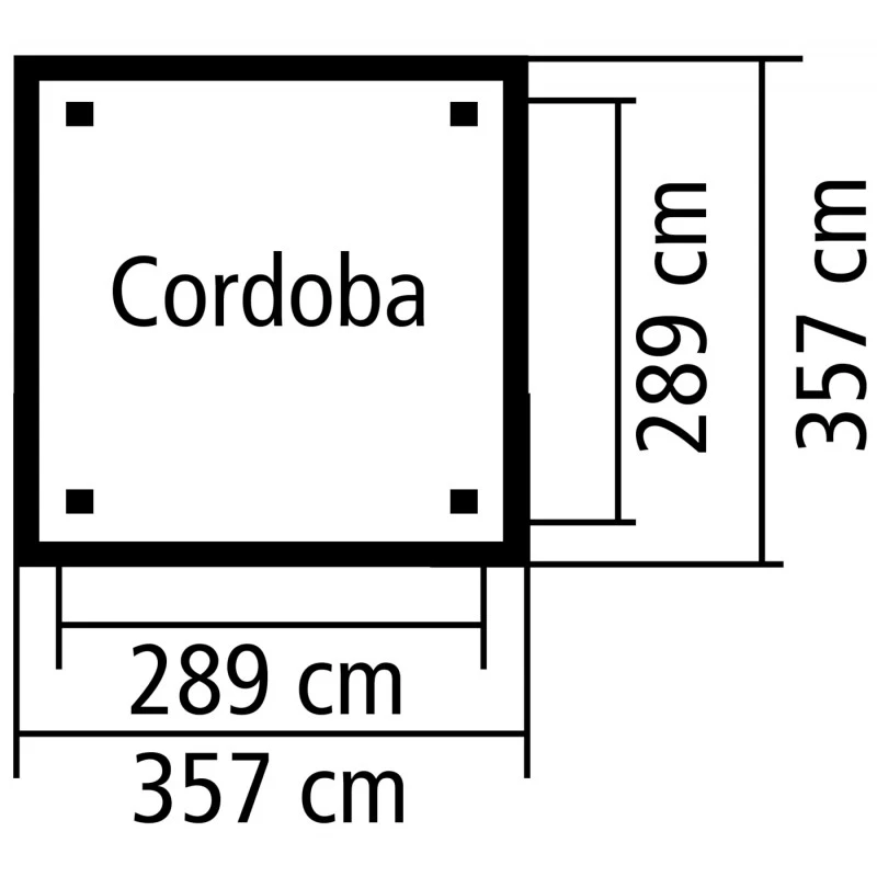 Kiosque Carré Cordoba Avec Plancher Et Balustrade – 3,57x3,57m - Karibu – Image 3