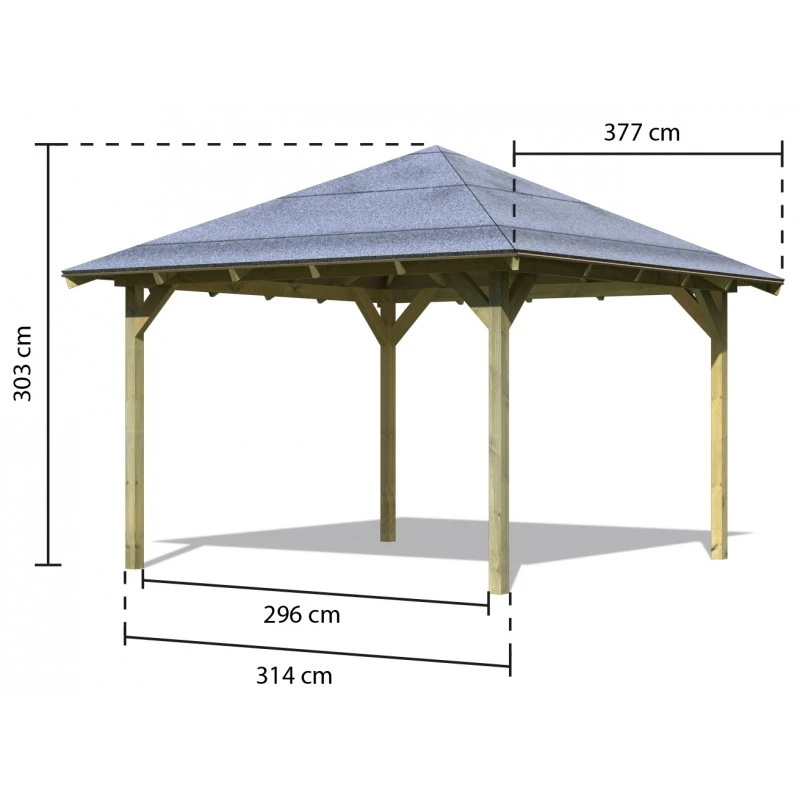 Kiosque Carré Granada – 3,77x3,77m - Karibu – Image 2