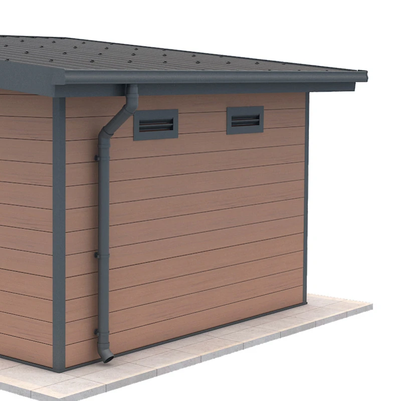Kit Gouttières Anthracite - Pack Prêt à La Pose Pour Abri PREMIUM Woodlife Garden Monopente De Largeur 3m