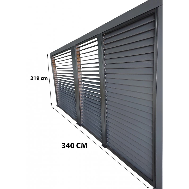Panneaux De Ventelles Amovibles Pour Côté 3,60m Des Pergolas Bioclimatiques 10,80m² Et 21,52m² HABRITA – Image 3