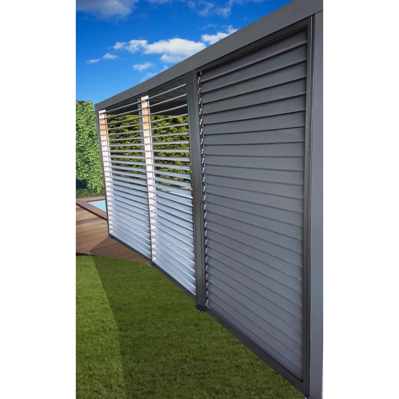 Panneaux De Ventelles Amovibles Pour Côté 3,60m Des Pergolas Bioclimatiques 10,80m² Et 21,52m² HABRITA – Image 4