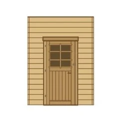 Paroi Frontale Porte Simple 210cm Pour Carport Bois Traité - SOLID