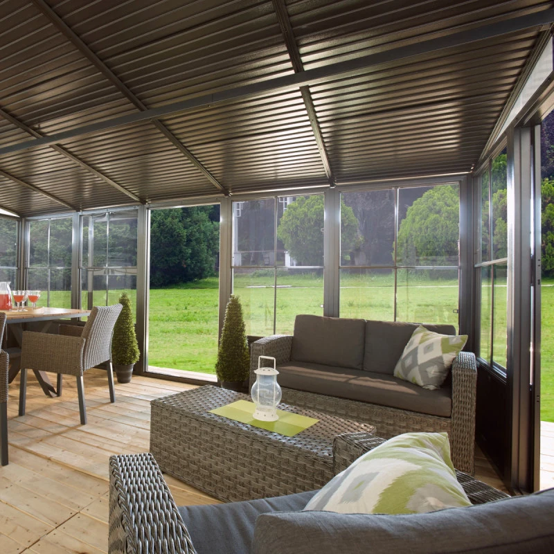 Pavillon Adossé Charlestone 309x502cm En Aluminium Et Acier Galvanisé - SOJAG – Image 2