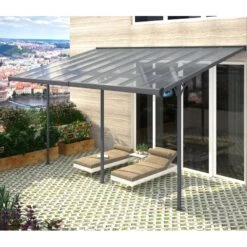 Pergola Adossée Ajustable - Toit De Terrasse En Alu 3,05x5,57m X-METAL