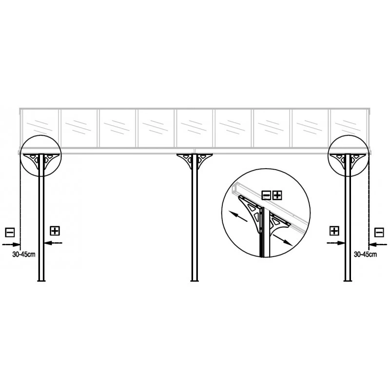 Pergola Adossée Ajustable - Toit De Terrasse En Alu 3,05x5,57m X-METAL – Image 4