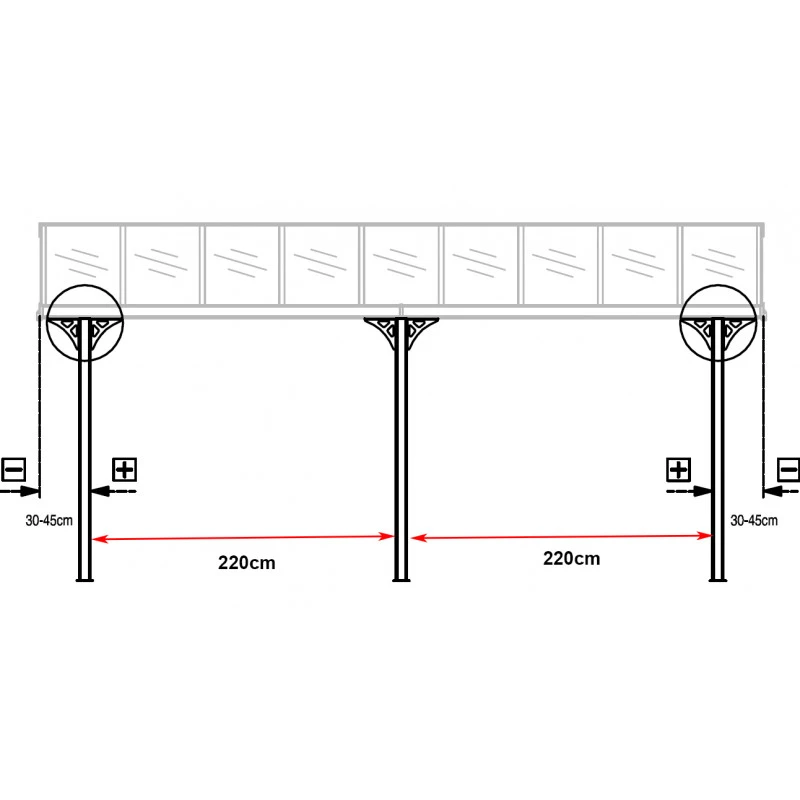 Pergola Adossée Ajustable - Toit De Terrasse En Alu 3,05x5,57m X-METAL – Image 5