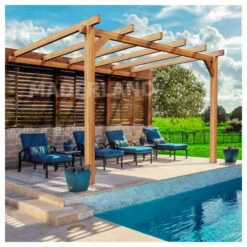 Pergola Adossée En Bois Lamellé-collé 300x300cm Andorra – Maderland