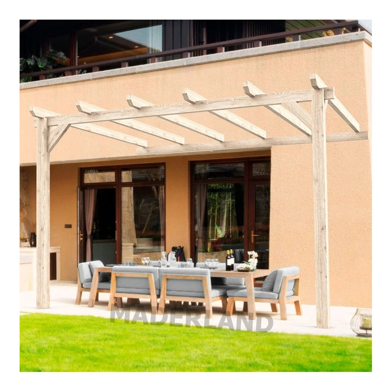 Pergola Adossée En Bois Lamellé-collé 400x300cm Cádiz – Maderland