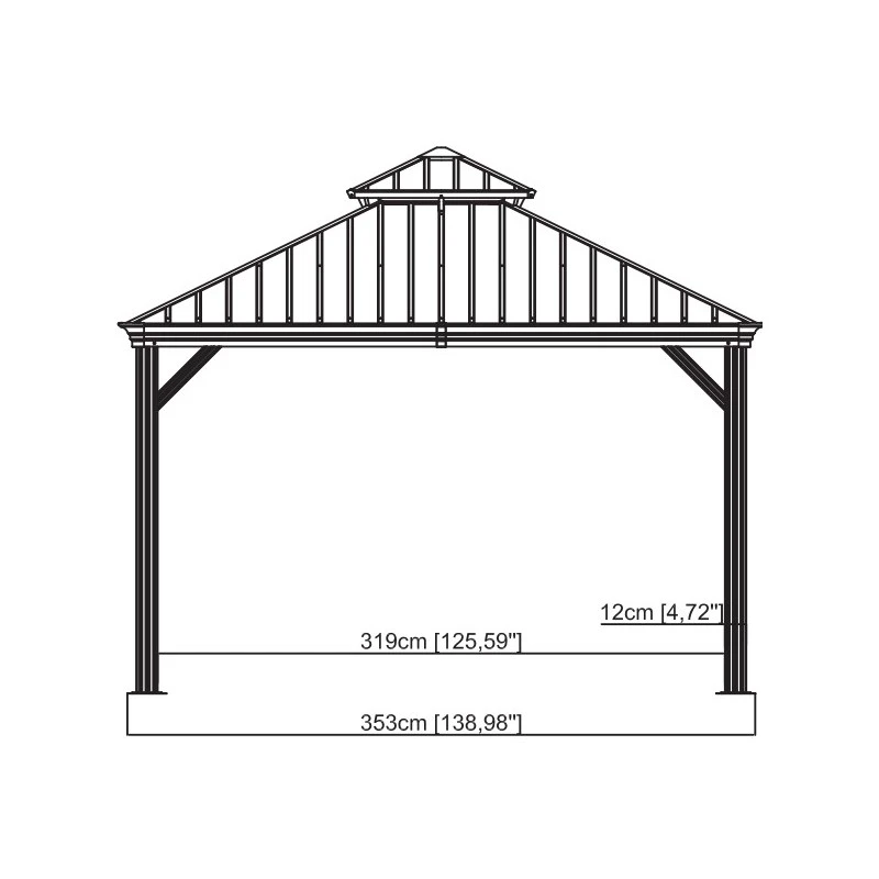 Pergola Alu Anthracite Et Acier Galvanisé Messina 3,63x4,83m - SOJAG – Image 4