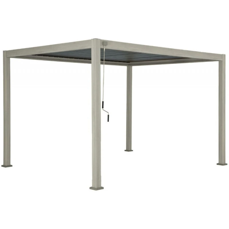 Pergola Bioclimatique Autoportante En Alu Aspect Bois 3x4m Ombrea – Image 2