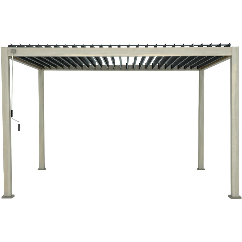 Pergola Bioclimatique Autoportante En Alu Aspect Bois 3x4m Ombrea – Image 3