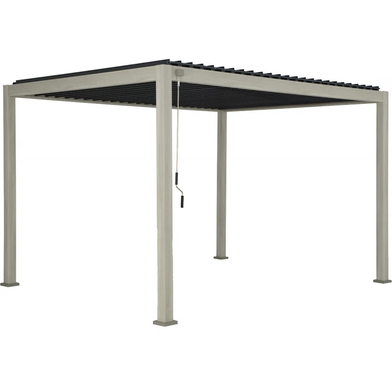 Pergola Bioclimatique Autoportante En Alu Aspect Bois 3x4m Ombrea – Image 4
