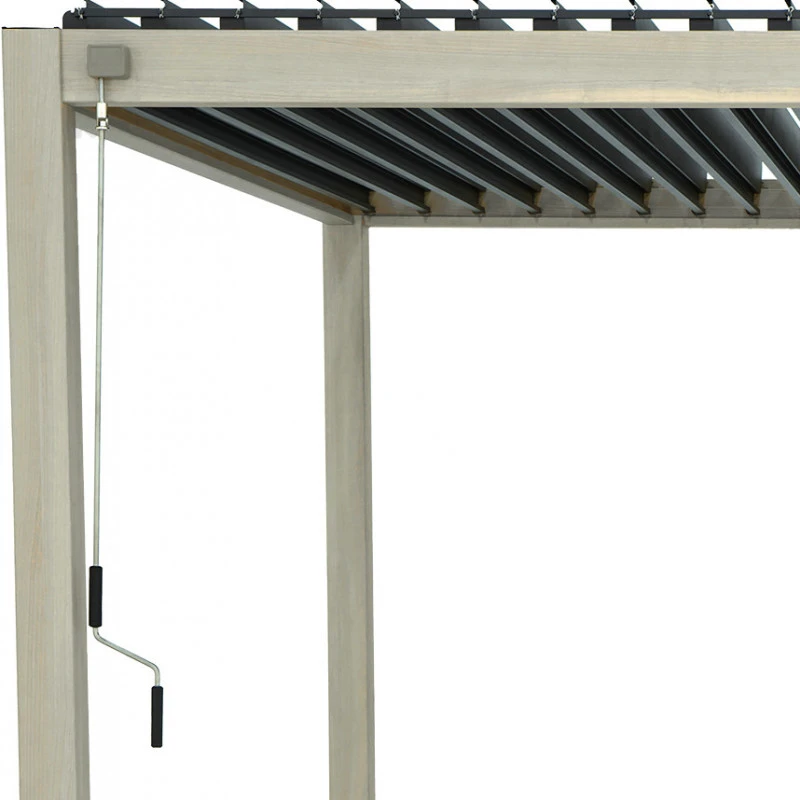 Pergola Bioclimatique Autoportante En Alu Aspect Bois 3x4m Ombrea – Image 5
