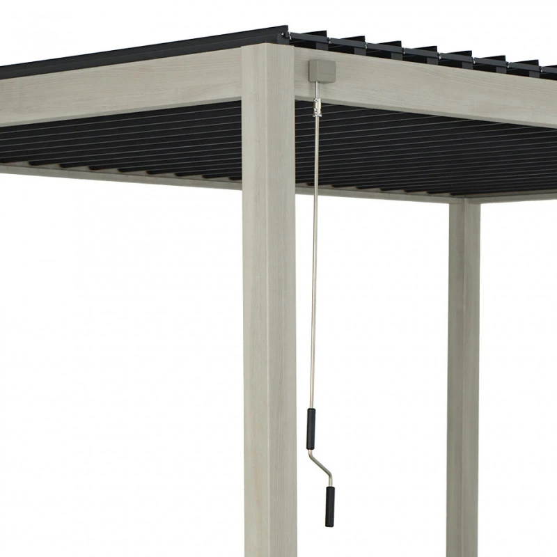 Pergola Bioclimatique Autoportante En Alu Aspect Bois 3x4m Ombrea – Image 6