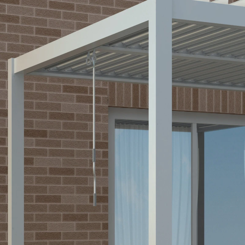 Pergola Bioclimatique Autoportante En Aluminium Gris Clair 4x4m - X-METAL – Image 3