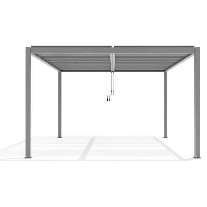 Pergola Bioclimatique Autoportante En Aluminium Gris Clair 4x4m - X-METAL – Image 4