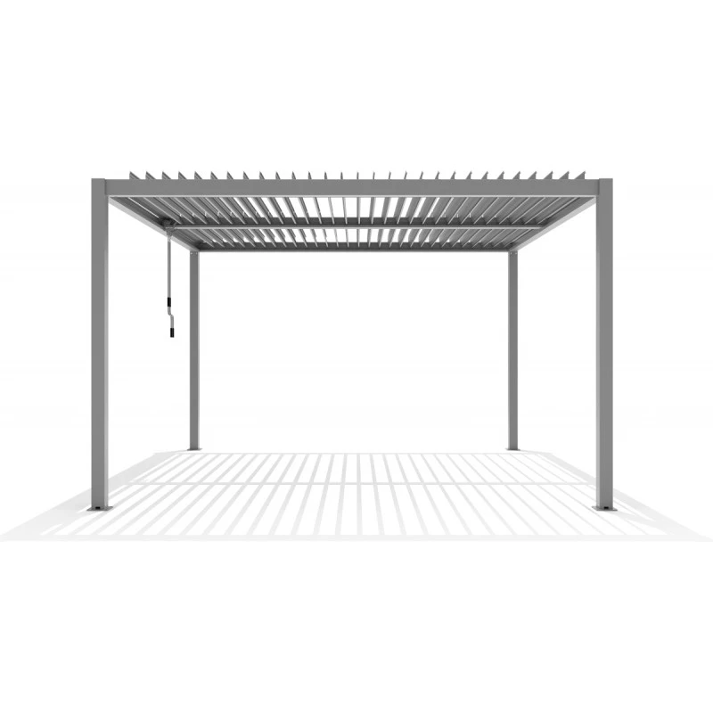 Pergola Bioclimatique Autoportante En Aluminium Gris Clair 4x4m - X-METAL – Image 5