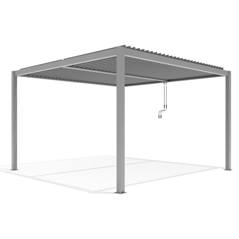Pergola Bioclimatique Autoportante En Aluminium Gris Clair 4x4m - X-METAL – Image 6