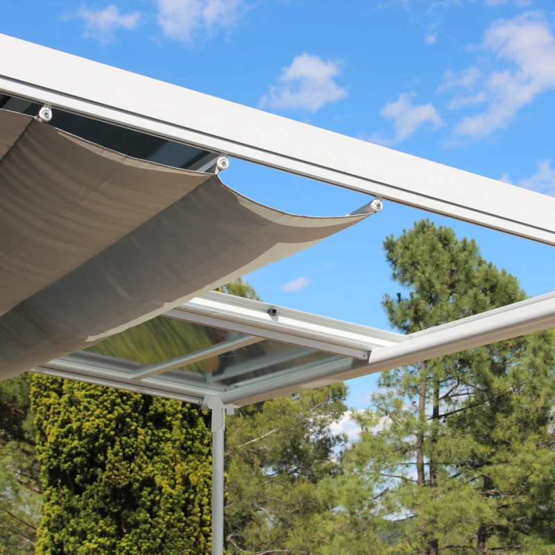 Pergola En Aluminium Thermolaqué Et Polycarbonate Blanc 360x300cm - ODESSA - Couleurs Du Monde – Image 3