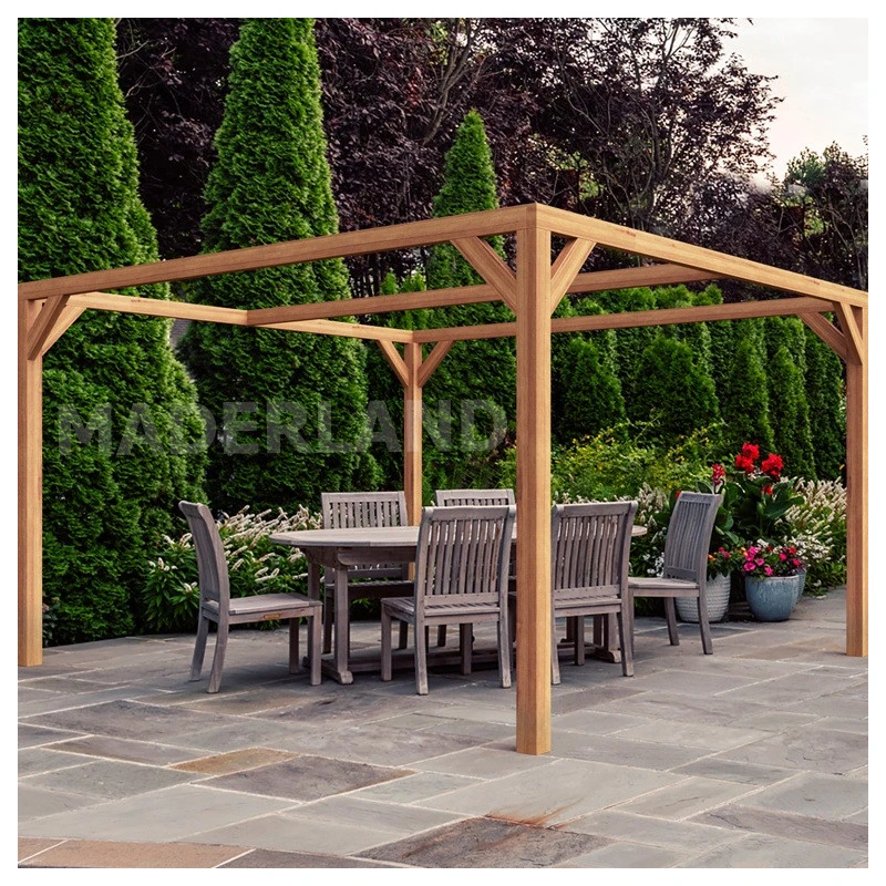 Pergola En Bois Lamellé-collé 300x300cm Tarragona – Maderland