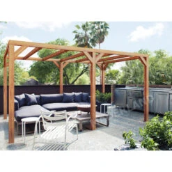 Pergola En Bois Lamellé-collé 400x300cm Fuengirola – Maderland