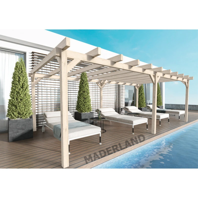 Pergola En Bois Lamellé-collé 400x400cm Marsella – Maderland