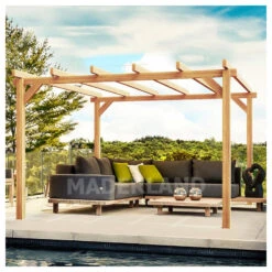 Pergola En Bois Lamellé-collé 600x400cm Linares – Maderland