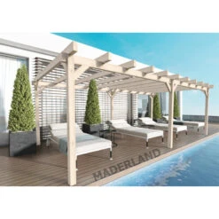 Pergola En Bois Lamellé-collé 600x500cm Marsella – Maderland