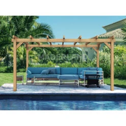 Pergola En Bois Lamellé-collé 900x300cm Valencia – Maderland