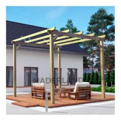 Pergola En Bois Massif Traité Autoclave 300x300cm Madrid – Maderland