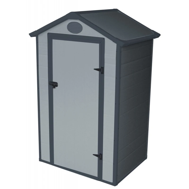 Petit Abri De Jardin En Résine Gris 1,34m² + Kit De Fondation - JOBU – Image 6