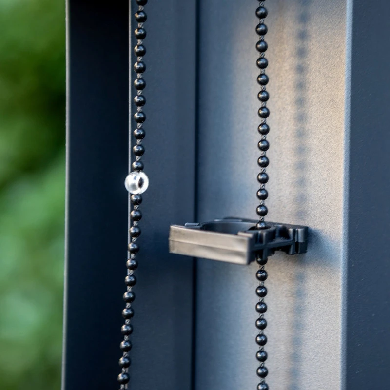 Rideau En PVC Tissé Gris Pour Côté 3,60m De La Pergola Bioclimatique Alu 10,80m² Et 21,52m² Habrita – Image 3