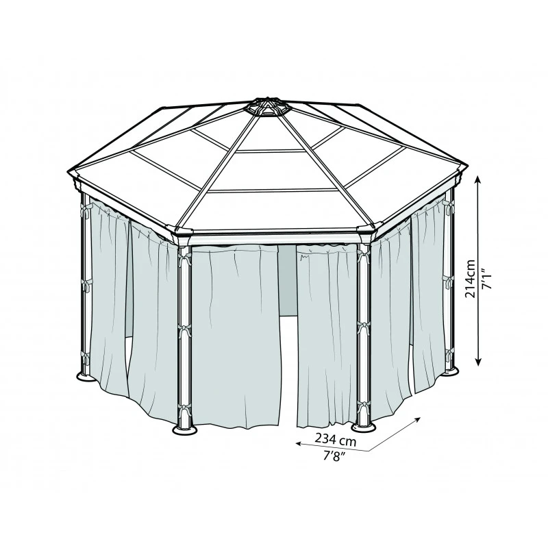 Rideaux Polyester Gris Pour Pergola Roma™ Et Monaco™ - Palram - Canopia – Image 3