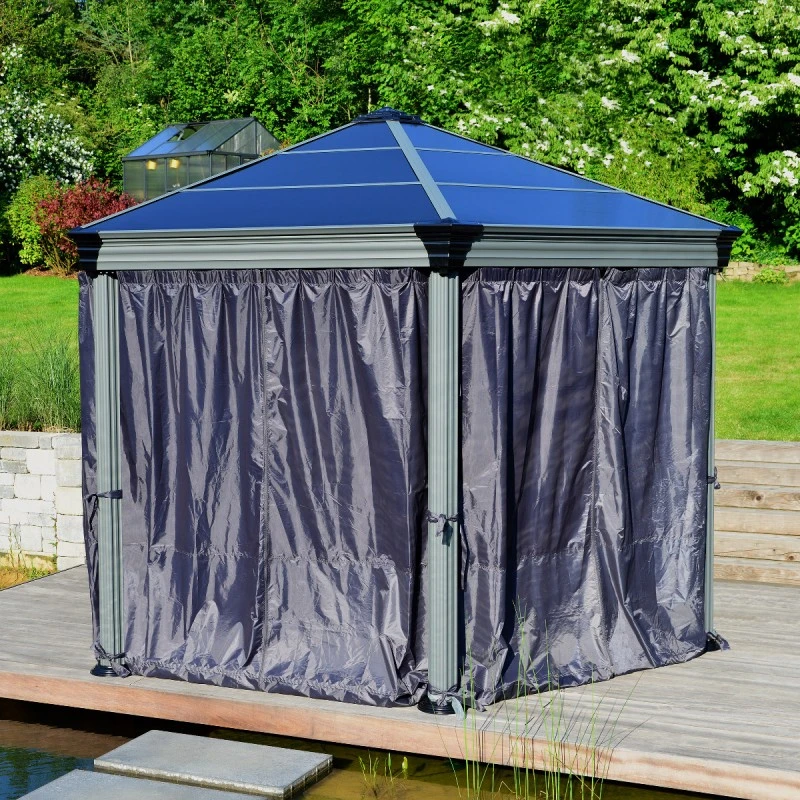 Rideaux Polyester Gris Pour Pergola Roma™ Et Monaco™ - Palram - Canopia