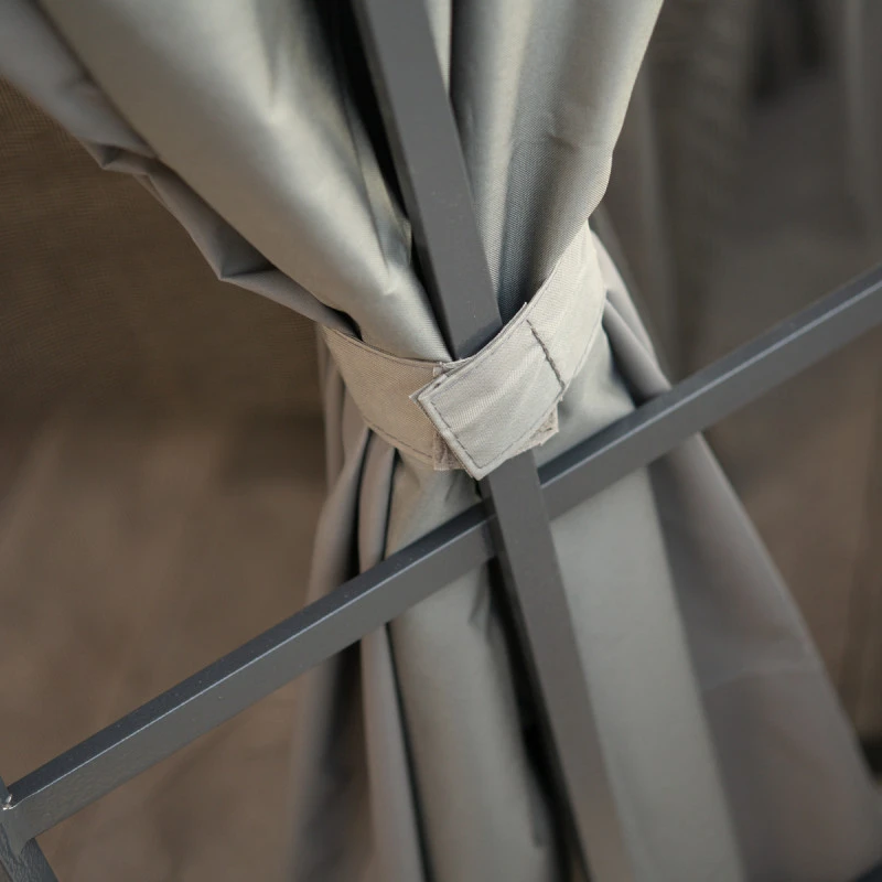 Rideaux Occultants En Polyester Gris Pour Pergola Savino 12x14 - SOJAG – Image 3