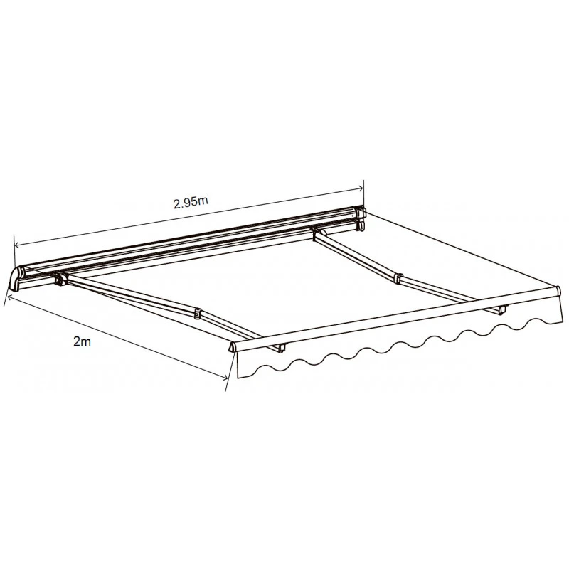 Store Banne Manuel 295x200cm EASY Toile Polyester Grise - X-METAL – Image 2