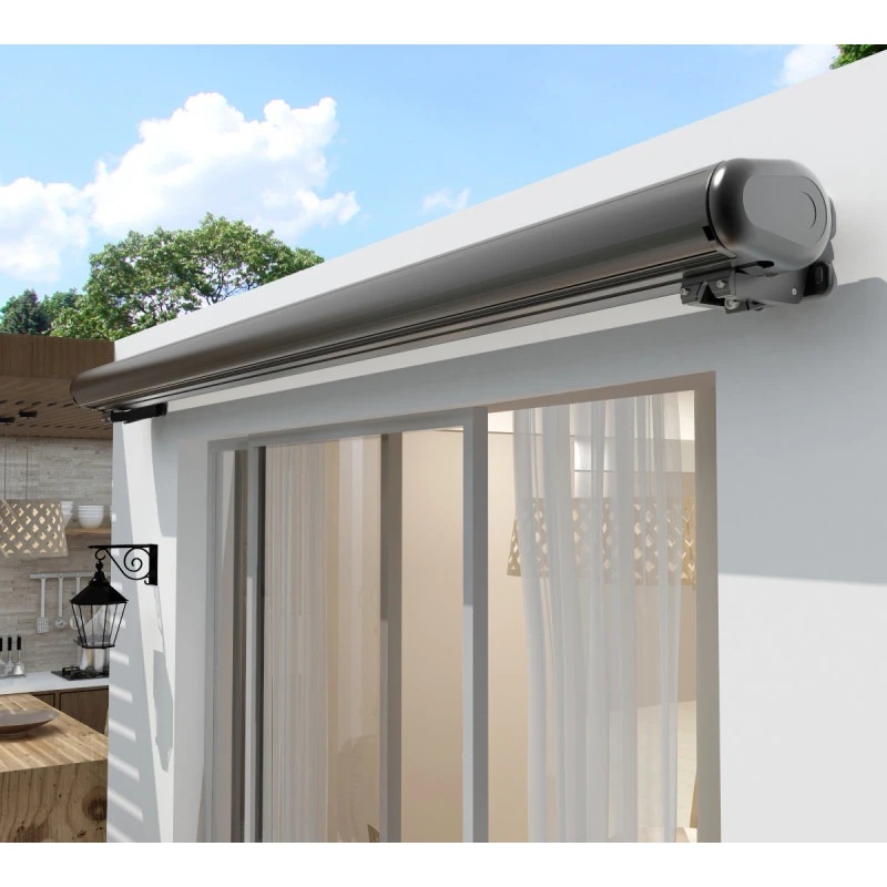 Store Banne Manuel 300x250cm LUXO Toile Polyester Grise - X-METAL – Image 4