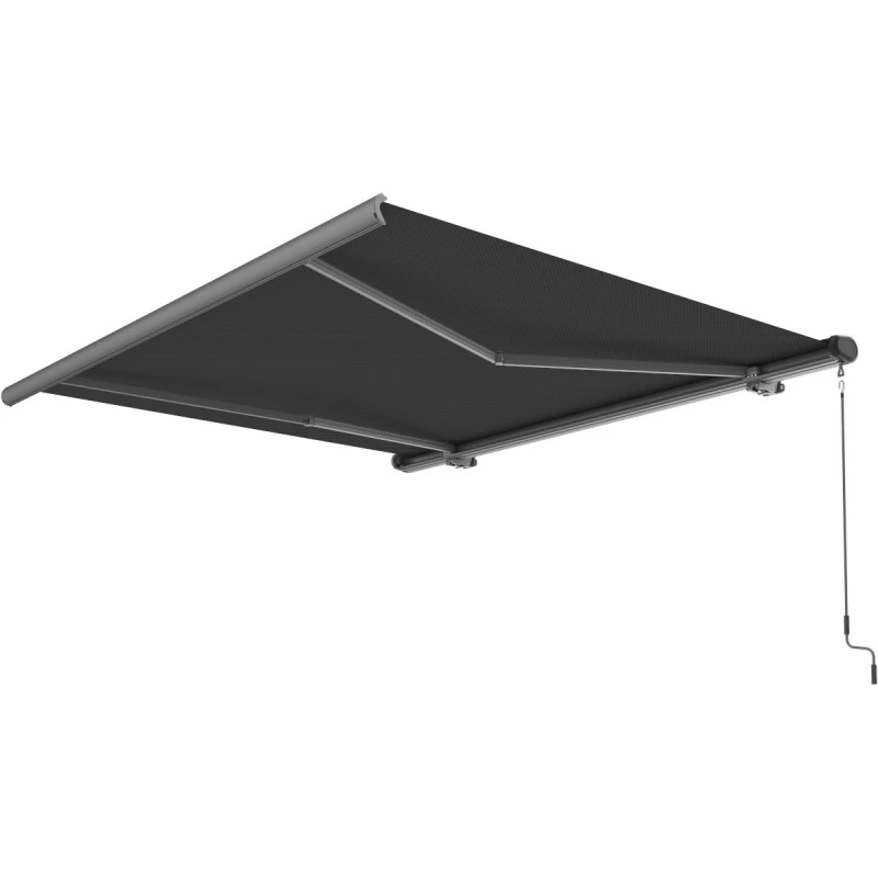 Store Banne Manuel 300x250cm LUXO Toile Polyester Grise - X-METAL – Image 5