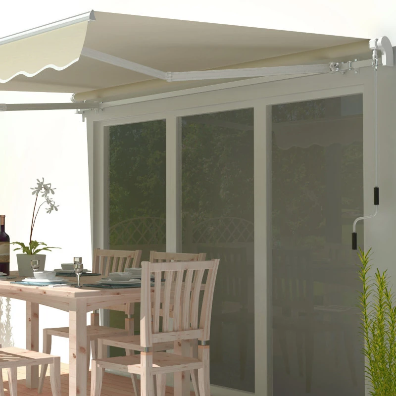 Store Banne Manuel 350x250cm EASY Toile Polyester Beige - X-METAL – Image 3