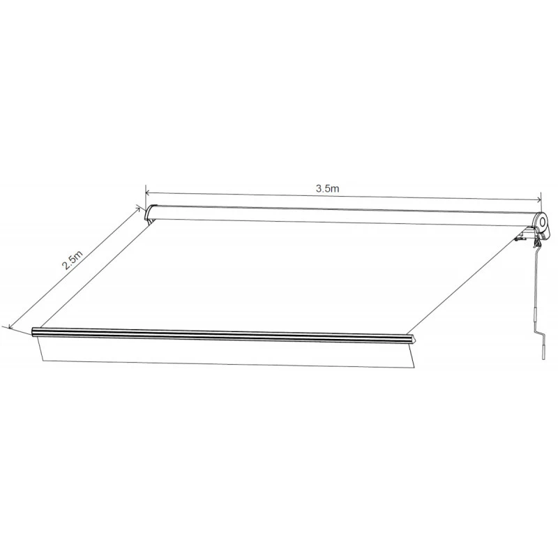 Store Banne Motorisé 350x250cm DECO Toile Polyester Grise - X-METAL – Image 2