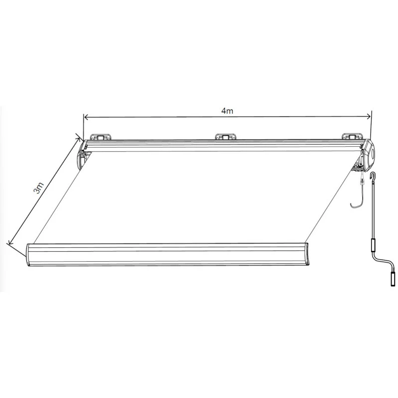 Store Banne Motorisé 400x300cm LUXO Toile Polyester Beige - X-METAL – Image 2