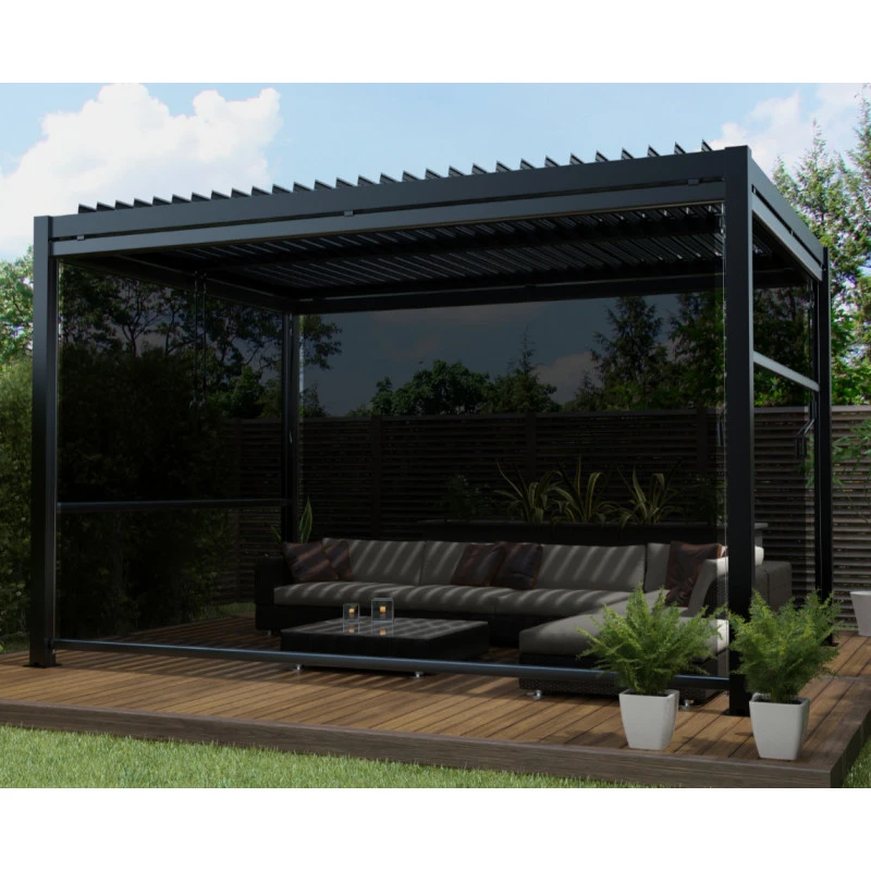 Store Latéral Anthracite 370cm Pour Pergola Bioclimatique En Aluminium X-METAL – Image 5