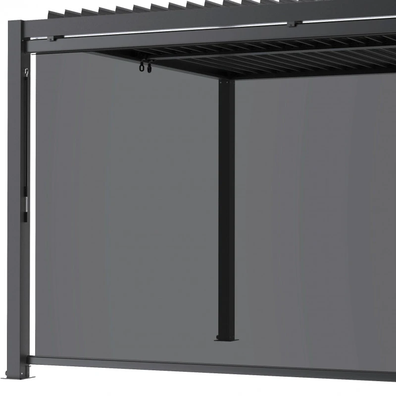 Store Latéral Anthracite 370cm Pour Pergola Bioclimatique En Aluminium X-METAL