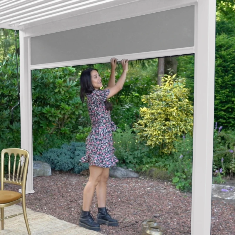 Store Latéral Blanc 400cm Pour Pergola Bioclimatique En Alu Ombrea – Image 2