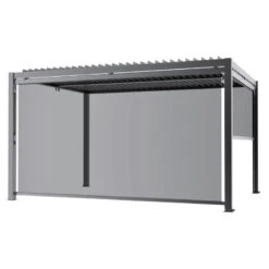 Store Latéral Gris Clair 370cm Pour Pergola Bioclimatique En Aluminium X-METAL